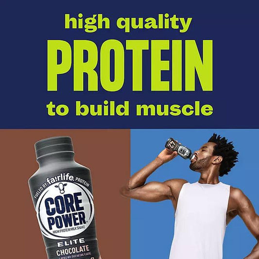 Fairlife Core Power Elite 42G Protein Shake, Chocolate, 14 Fl. Oz., 10 Pk. - Energy Boosting Drink - Beverage Taffy Sport Core Power